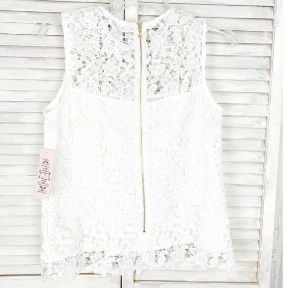 NWT NANETTE LEPORE  TEXTURED SLEEVELESS LILACE TOP - Picture 6 of 7